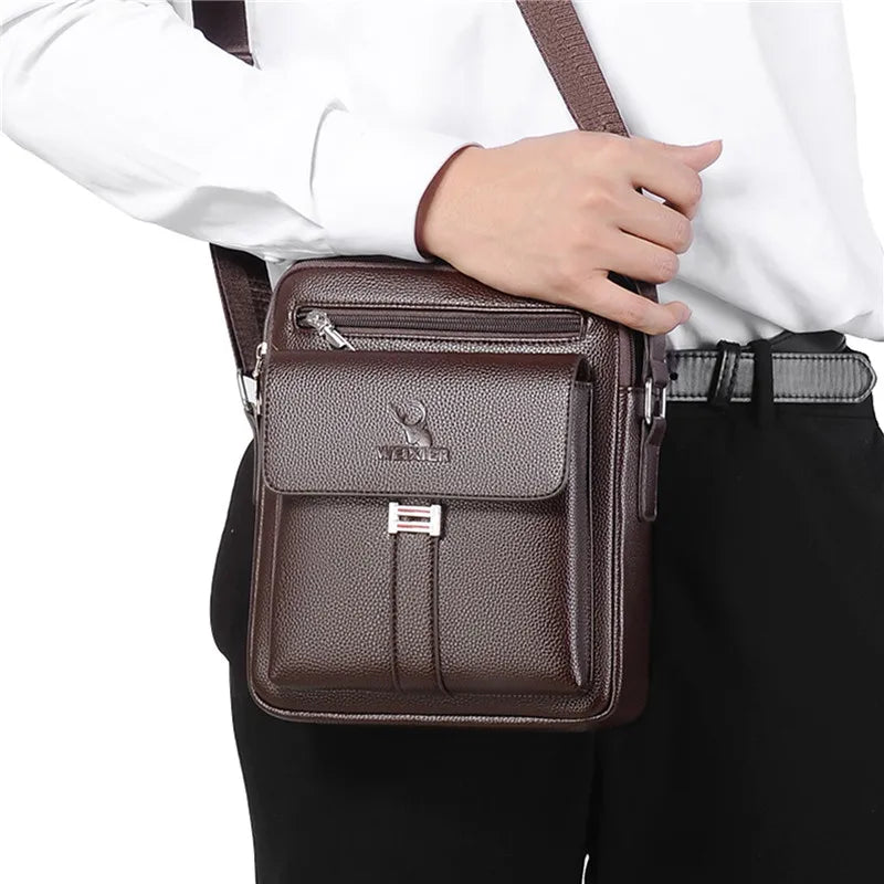 Herren Umhängetaschen wasserdicht Vintage Herrenhandtaschen Große Kapazität PU Leder Tasche Herren Kuriertaschen Tragetasche