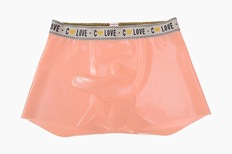 Herren Fetisch Latex Höschen Gummi Boxershorts Peniskondom Unterwäsche Kondom Cock Pouch Shorts Sexy Unterhosen für Herren