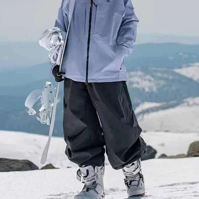 Fashion Single-Board-Skihose Lässige Track-Hochbund-Hose Weite Hose Wasserdicht Verschleißfest Professionelle Doppel-Board-Skihose