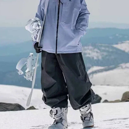 Fashion Single-Board-Skihose Lässige Track-Hochbund-Hose Weite Hose Wasserdicht Verschleißfest Professionelle Doppel-Board-Skihose