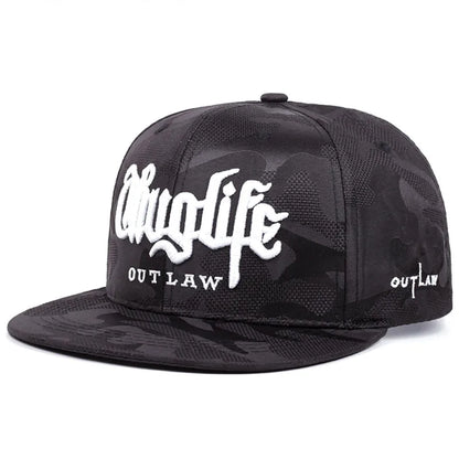 Fashion Flat Brim Embroidered Sunshade Baseball Hat