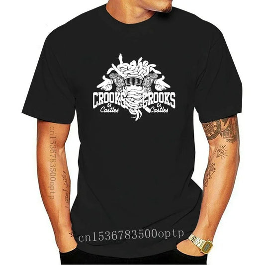 New Crooks  Castles Logo Black T Shirt Men Women Unisex Tumblr Tee Sleeve Harajuku Tops - Teglex -