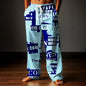 Herren Hose 2025 mit Zeitungsbuchstaben-Print, Baggy Fit, Freizeithose, Mid Waist, elastischer Kordelzug, Streetwear, Herbst