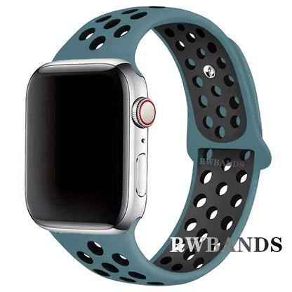 Sport Strap for Apple Watch Band 46mm 44mm 40mm 42-38-41mm 45mm Breathable Bracelet iWatch Series 10 9 8 7 6 SE 5 3 Ultra 2 49mm