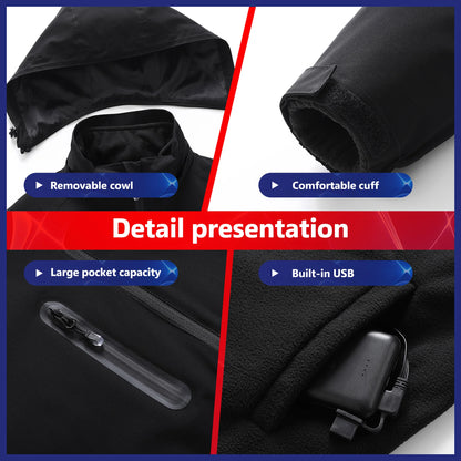 Winter USB Heated For Jacket Electric Heating Warm Clothes Motorcycle Camping Ski Combat Outdoor Sports Apparel