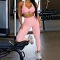 2PCS Pad Yoga Set Sports Suit Gym Leggings Women Clothes Fitness Tracksuit Workout Short Sleeve Female Athletic Sportswear XP04