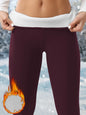 Damen Leggings mit hohem Bund, Fleece-gefüttert, dick, weich, bauchkontrollierend, Workout, Running, Yoga, Thermohose für kalte Winter