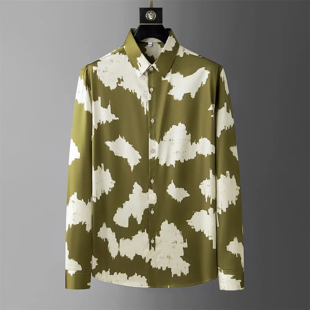 Men's Luxury Print Long Sleeve Casual Shirt