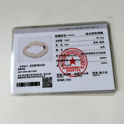YWYC 8-10MM Baroque Natural Freshwater Pearl Necklaces for Women 925 Sterling Silver Necklaces Jewelry 40-50cm Length