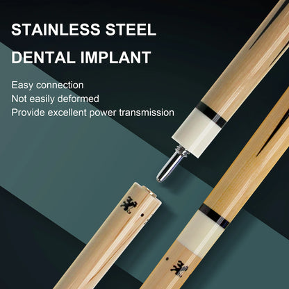 Premium Canadian Hard Maple Pool Cue 13mm Tip Steel Quick Connect Ideal for Nine Ball and Carom Billiards Pool Skill Training