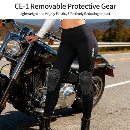 WOSAWE Women Motorcycle Trousers Slim Fit High-waisted Elastic Women's Riding Pants Soft Comfortable With CE Protection Gears