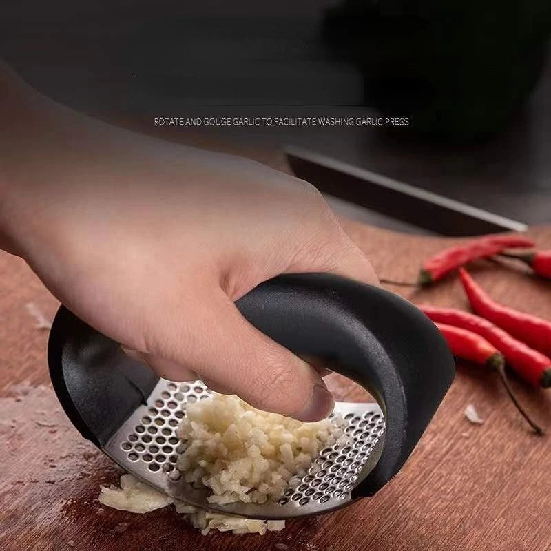 Stainless Steel Garlic Press Crusher - Manual Mincer