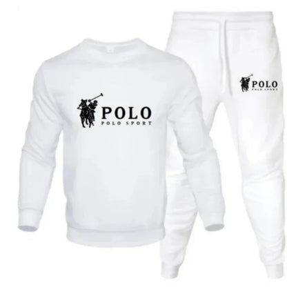Men's autumn and winter set of round-neck sweatshirts and jogging pants, fashionable for autumn and winter, fitness and casual