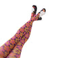 Women Patterned Pantyhose Y2k Aesthetic Tie Dye Sheer Tights Funky Print Hollow Out Mesh Stockings Leggings Grunge Streetwear