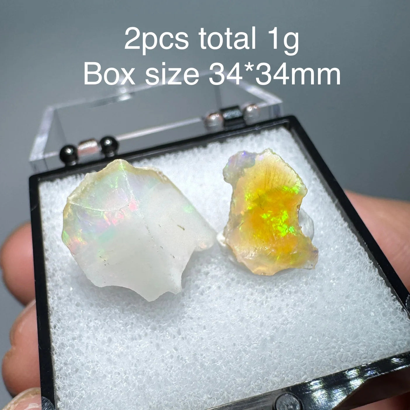Natural Ethiopia Opal Gem Mineral Specimen Box
