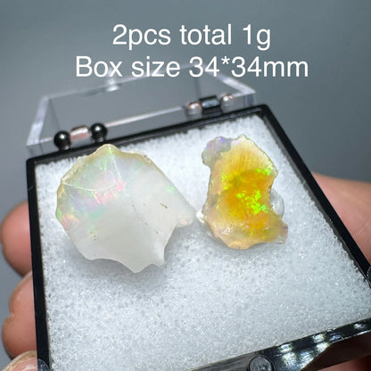 Natural Ethiopia Opal Gem Mineral Specimen Box