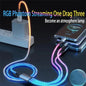 6A Fast Charging RGB Breathing Luminous Gradient Light Data Cable 66W TYPE-C Charger For iPhone 15 Pro Huawei Samsung Data Cable