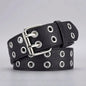 1pc Women's Belt Trend Simple Double Hole Men Belt Punk Hip Hop Rock Style Subculture Y2K Belt Punch Free Belt for Men and Women