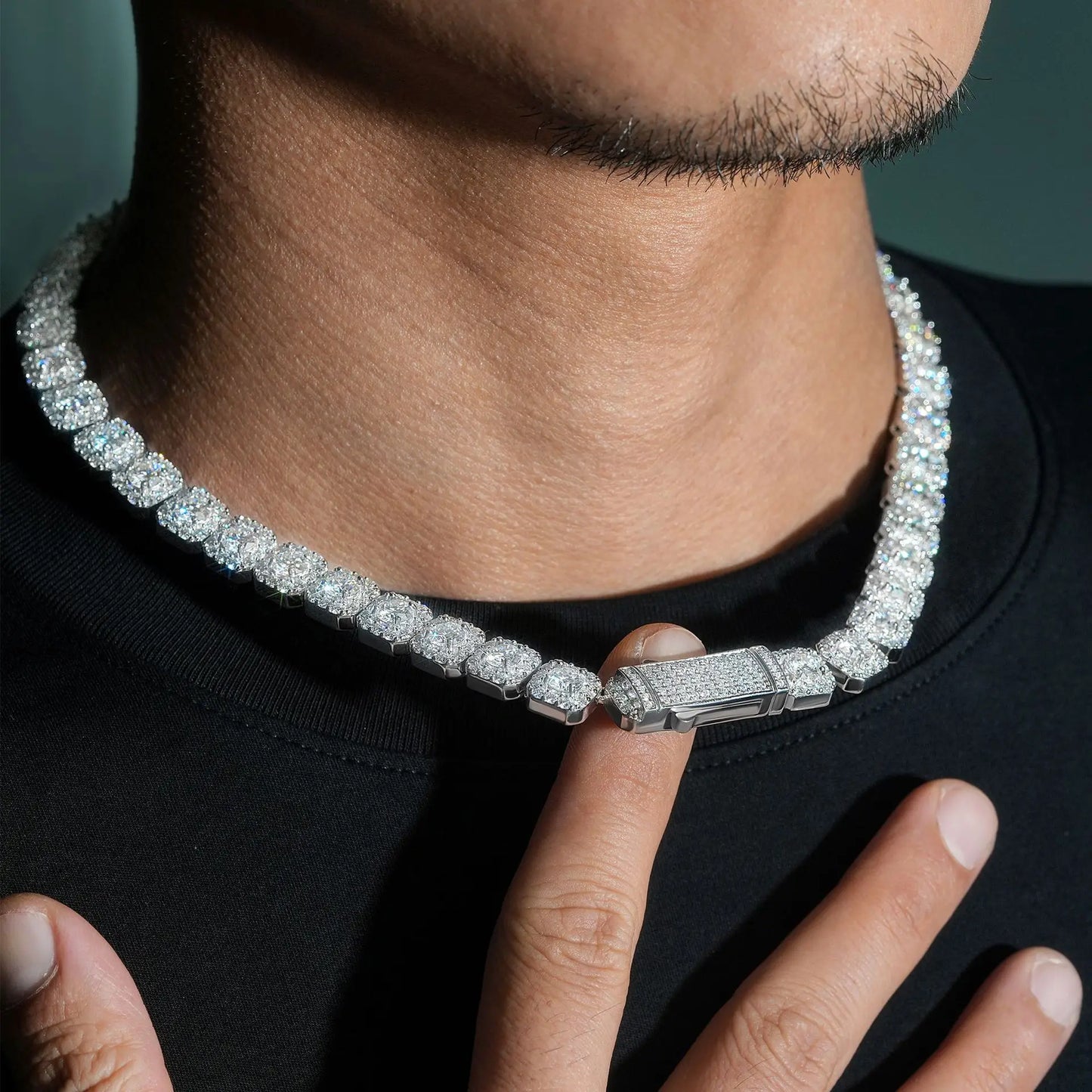 10mm Full Moissanite Diamond Cuban Chain Bracelet Hip Hop Jewelry S925 Silver Bracelets Pass Tester with Gra for Men Women