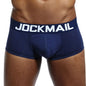 JOCKMAIL Marken Herren-Slips, atmungsaktive Boxershorts, Baumwolle, Herrenunterwäsche, U-förmiger Beutel, sexy Unterhose, bedruckte Blätter, Homewear-Shorts