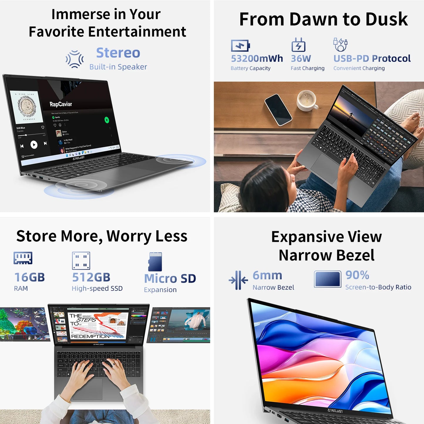 Teclast F17Plus 17.3" Laptop 16GB RAM 512GB SSD