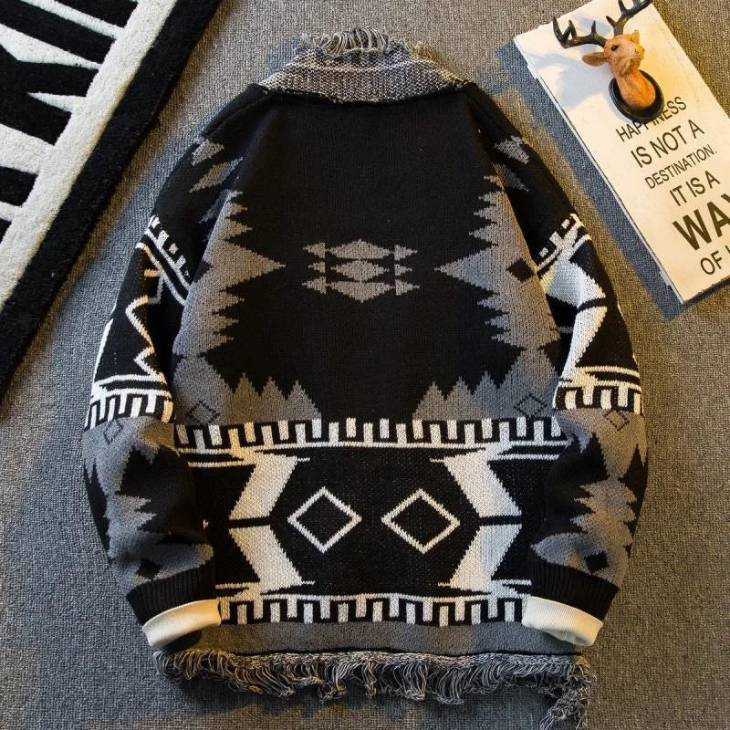 Autumn/winter New Fashion Thicken Warm Knitted Sweater Men's Casual Loose Sports Retro Plus Size High Quality Cardigan Sweater