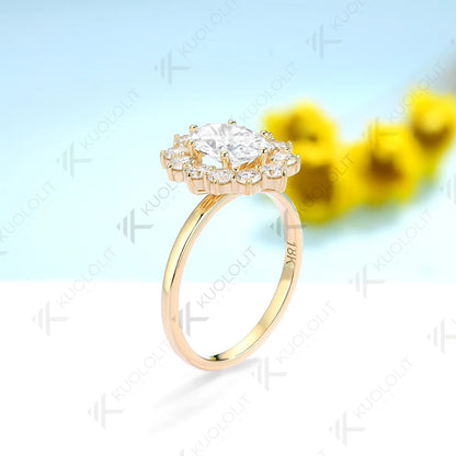 Kuololit IGI1.0CT Ovalschliff Laborgezüchteter Diamant-Verlobungsring für Damen Massiv18K14K10KDVS1DiamantenGelbgold als Weihnachtsgeschenk