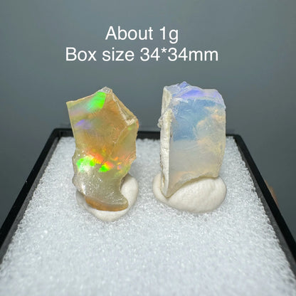 Ethiopia Opal Gem Mineral Specimen – 34x34mm Box