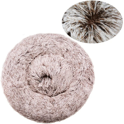 40-90cm Rundes Haustierbett für große Hunde Super Weiches Katzenbett Langes Plüsch Hundebett für mittlere Hunde Winter Warmes Schlafplatz