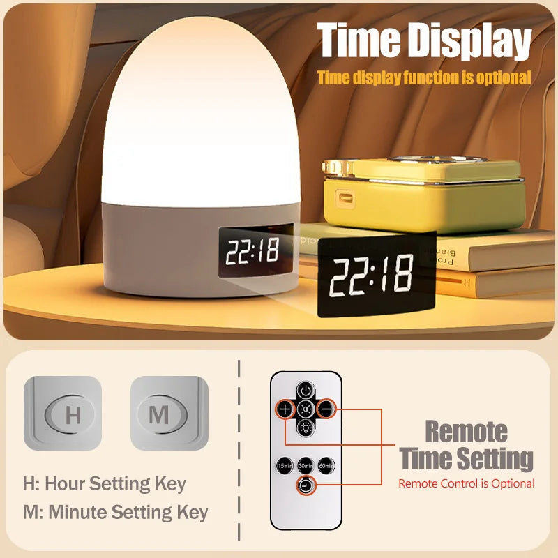 Touch Night Light Rechargeable 3 Color Wireless Baby's Room Bedside Lamp USB LED Night Light Ambient Soft Light For Kids Gift