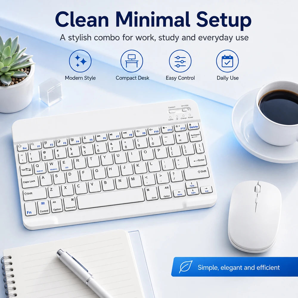 New Portable Wireless Bluetooth Keyboard Without Touchpad Mini Slim Mute Keyboard For IOS Android Windows Universal Office Use