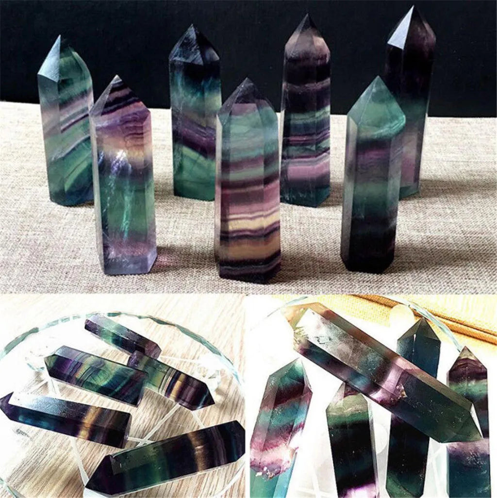 Natural Fluorite Crystal Hexagonal Wand 4-7CM