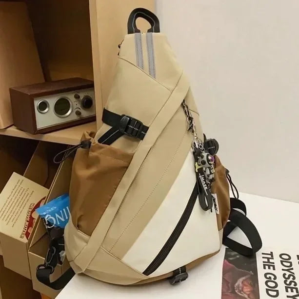 NEU Hip Hop Sport Motorrad Rucksack Männer Frauen Multifunktions Wasserdichte Reise Einzel Schulter Schultasche Crossbody Brusttaschen