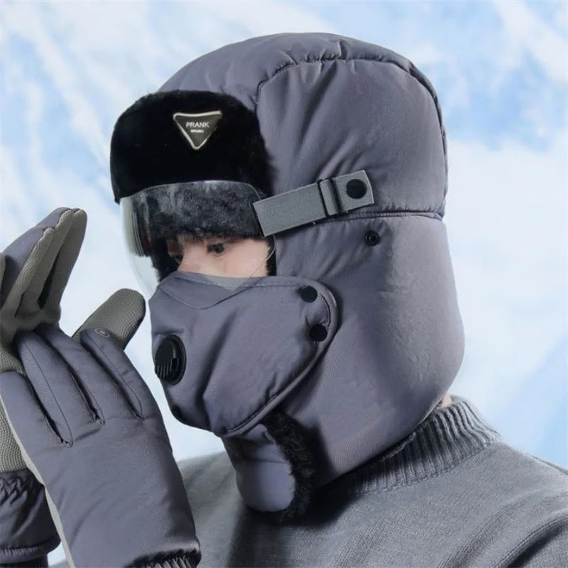 Men's Winter Cycling Hat Windproof Warm  Vehicle Cotton Cap Ear Protection ex Casual Sle Foldable Cap