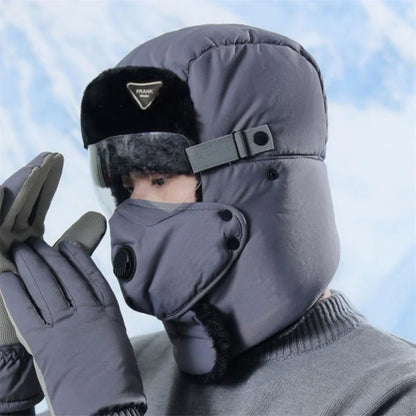 Men's Winter Cycling Hat Windproof Warm  Vehicle Cotton Cap Ear Protection ex Casual Sle Foldable Cap