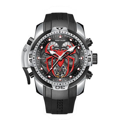 Reef Tiger watch with red and black design on a white background