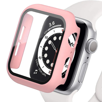 Displayschutzfolie aus gehärtetem Glas+Abdeckung für Apple Watch Zubehör 45mm 41mm 44mm 40mm 42mm Displayschutzfolie Apple Watch Hülle Serie 9 4 5 6 SE 7 8