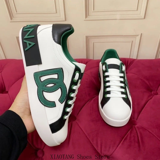 Italian Designer Letter-Pattern Sneaker Shoes Casual