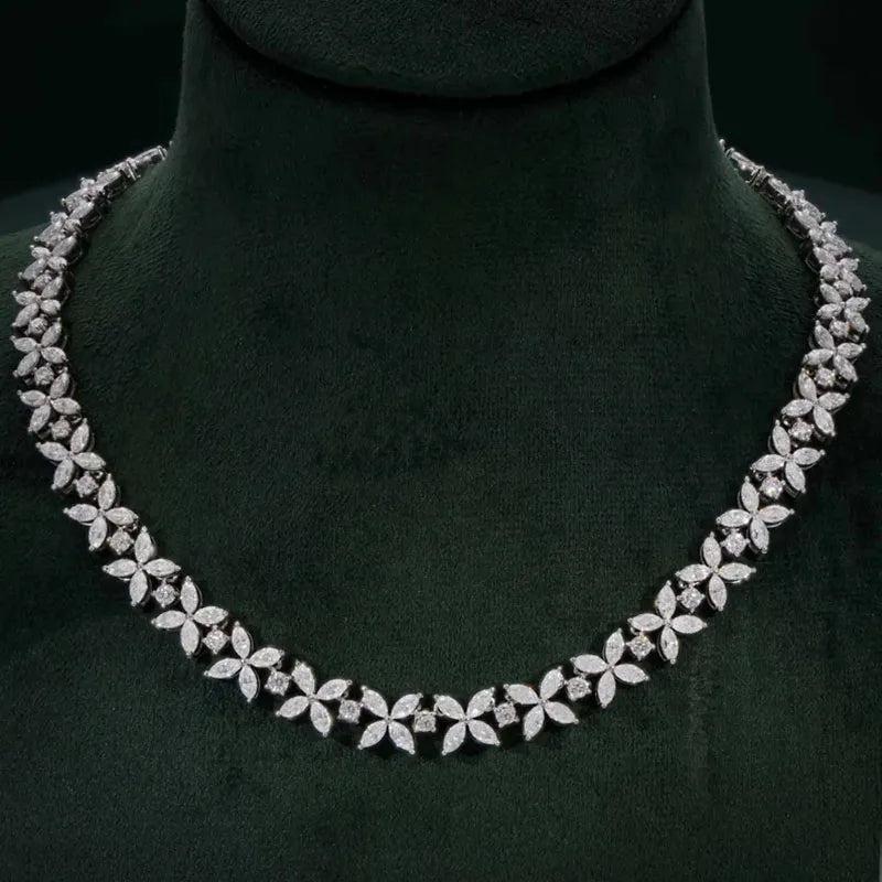 14K Gold 19.4Ctw Lab Grown Diamond Choker Necklace Designer Necklaces