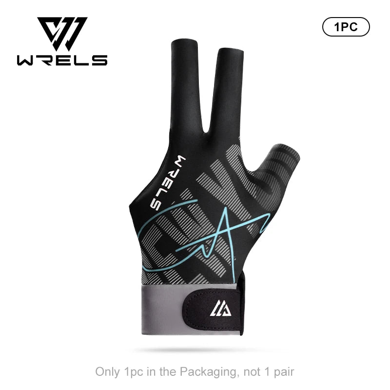 Black glove with WRELS branding on a white background