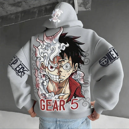 Anime Hoodie Men Women One Piece Luffy Gear 5 Nika Streetwear Casual Pullover Sweatshirt Long Sleeve Tops Autumn Winter Fashion