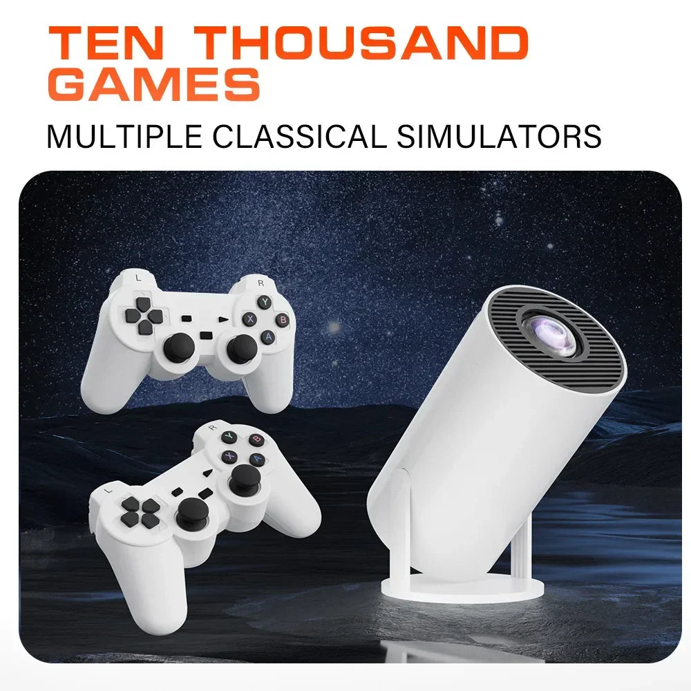 2025 M300 MAX Retro game consoles Android 11 Portable 3D game Projector with Two Handle RK3326 1080p BT5.4 4K Smart Home Theater