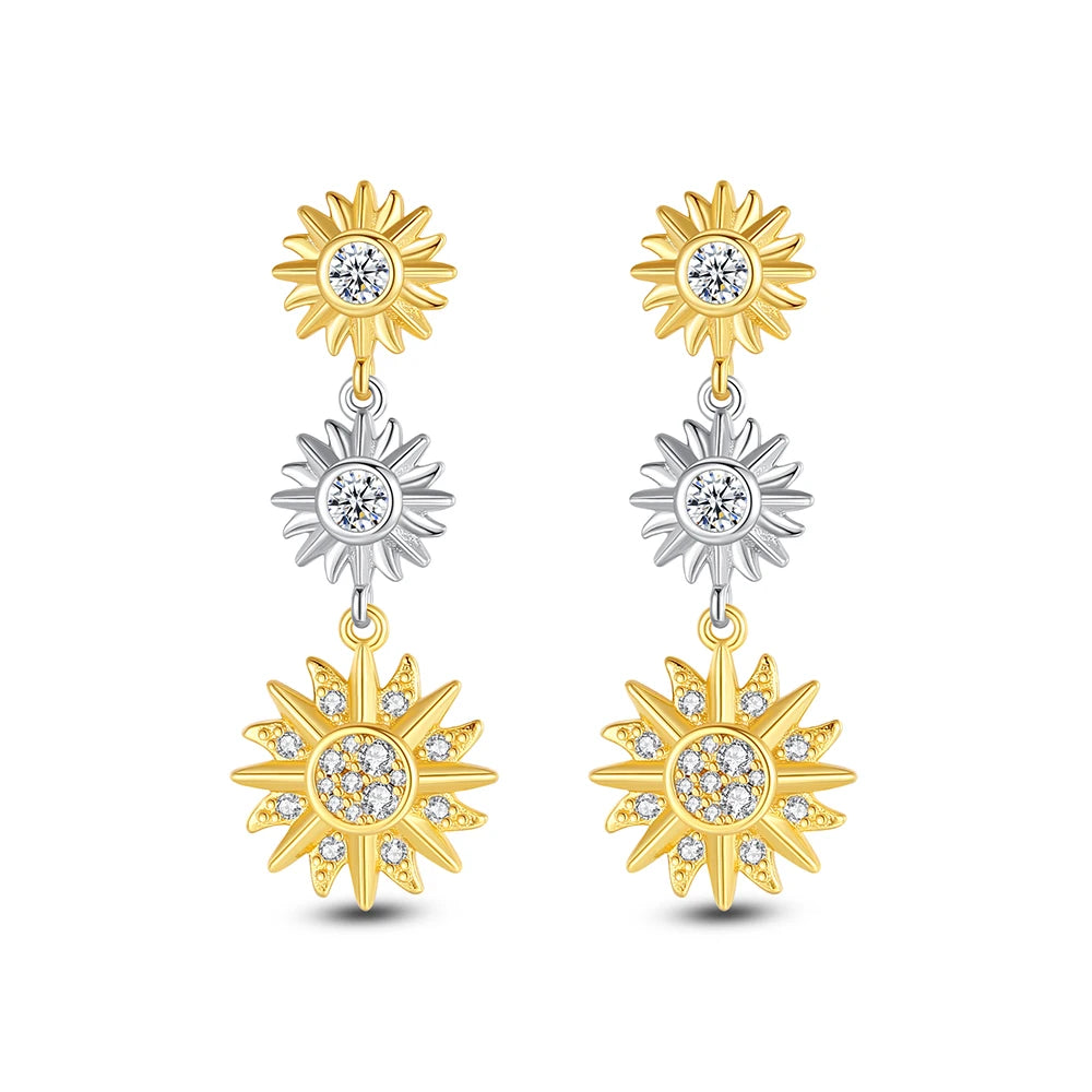 Original 925 Sterling Silber Ohrringe 2025 Stecker Creolen Kristall Ohrringe für Damen Roségold Krone Herz Unendlichkeit Biene Ohrring Schmuck