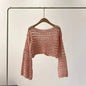 Long Sleeve Crochet Knit Top Summer Beach Bikini Cover Up Crop Pullover Wool Knitwear Blouse Women Vacation Boho Outfit