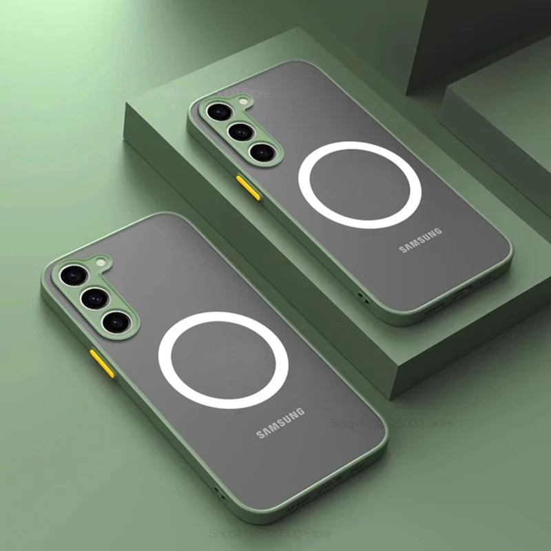 S25 S24 Ultra Plus Hülle Panzer Matt Magnetisch Für Samsung Galaxy S25 S24 S23 S 25 Ultra Plus Hüllen Mattiert Kabelloses Lade-Cover