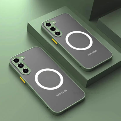S25 S24 Ultra Plus Hülle Panzer Matt Magnetisch Für Samsung Galaxy S25 S24 S23 S 25 Ultra Plus Hüllen Mattiert Kabelloses Lade-Cover