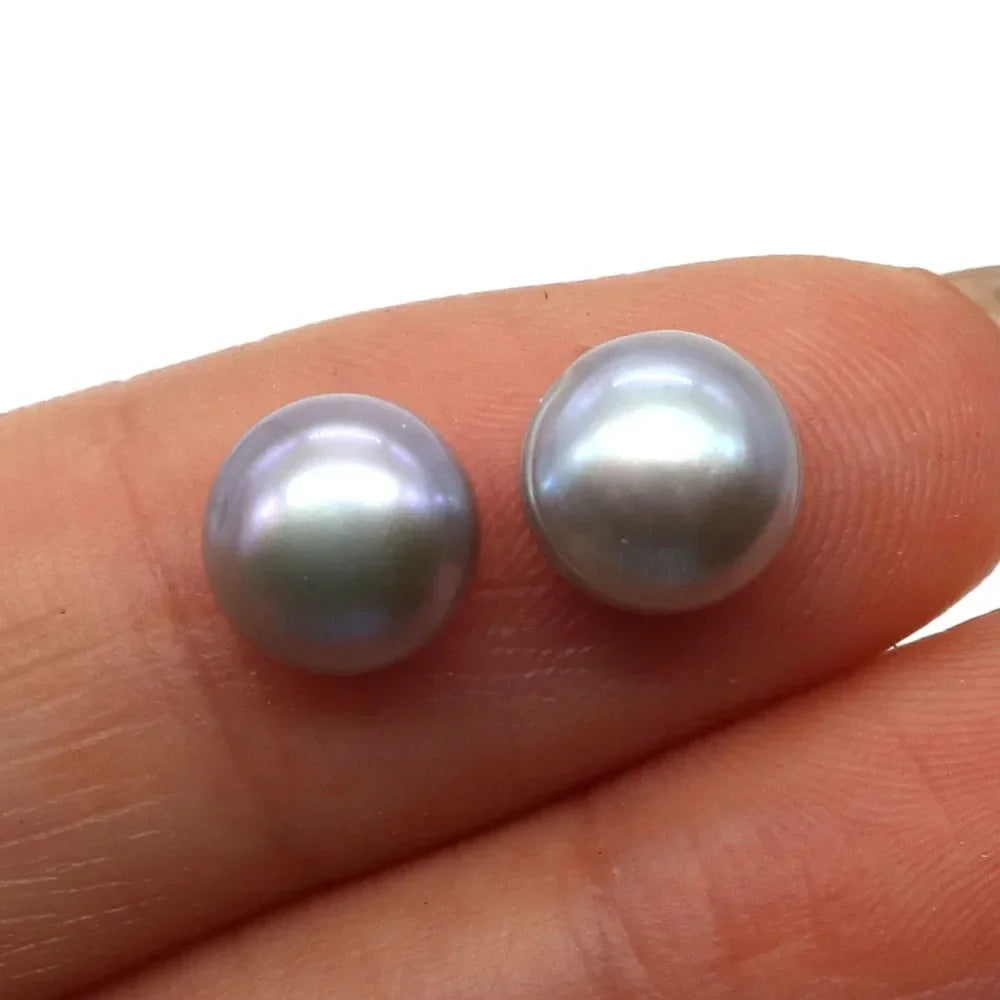 Bread Shape Beads Natural Freshwater Pearls Half Hole Diy Jewelry Making Women's Earrings Necklace Pendant Accessories