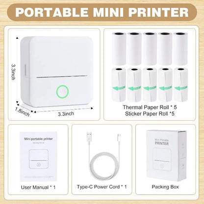 Thermal Mini Printer Portable Inkless Sticker Maker