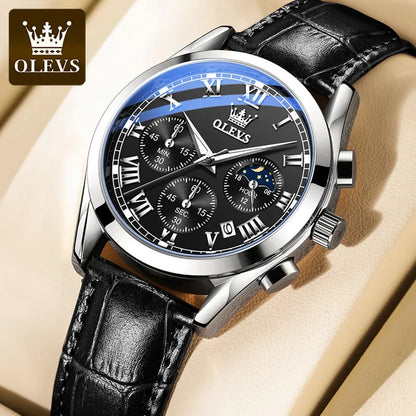 OLEVS Luxus-Herrenuhr für Business – Edelstahl, leuchtend & wasserdicht