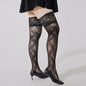 Plus Size Lace Fishnet Stockings For Women Sexy Hollow Out Mesh Solid Color Knee Socks Female Fishing Net Stretch Long Socks New